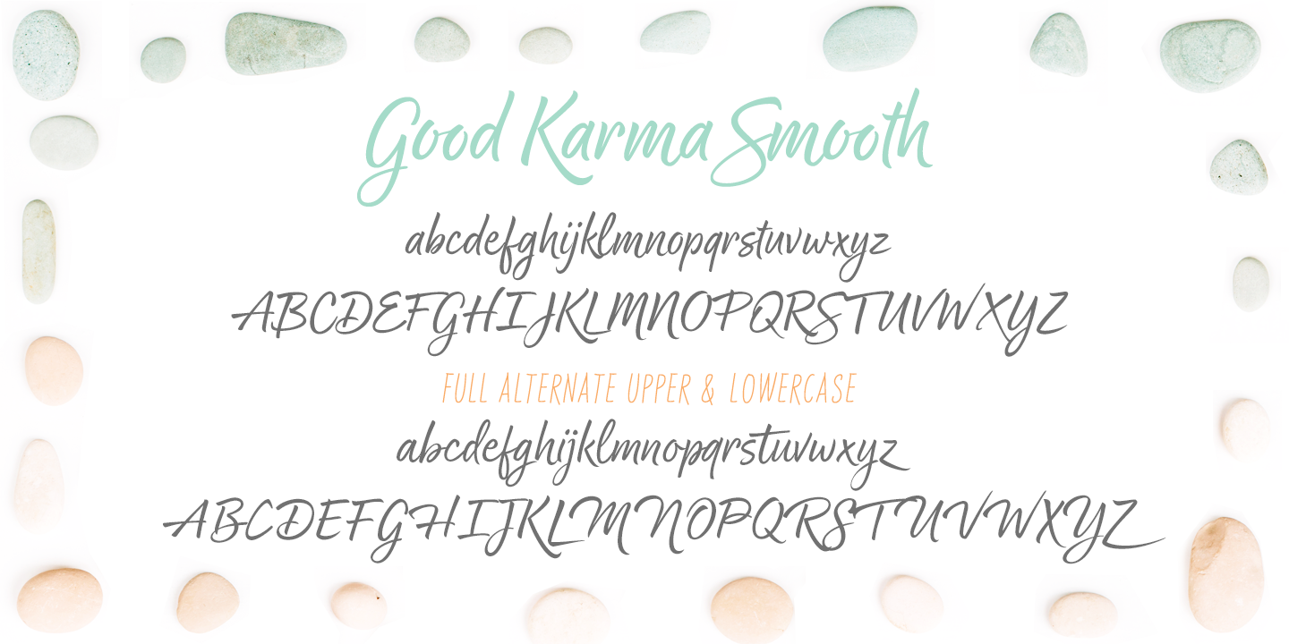 Good Karma Smooth Upright Font preview